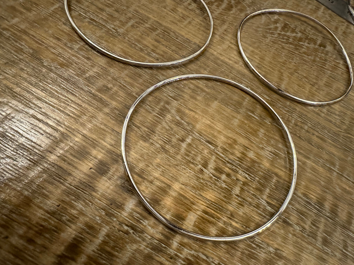 Large Silver Metal Rings, 4.5" DIY Crafts, Clothing