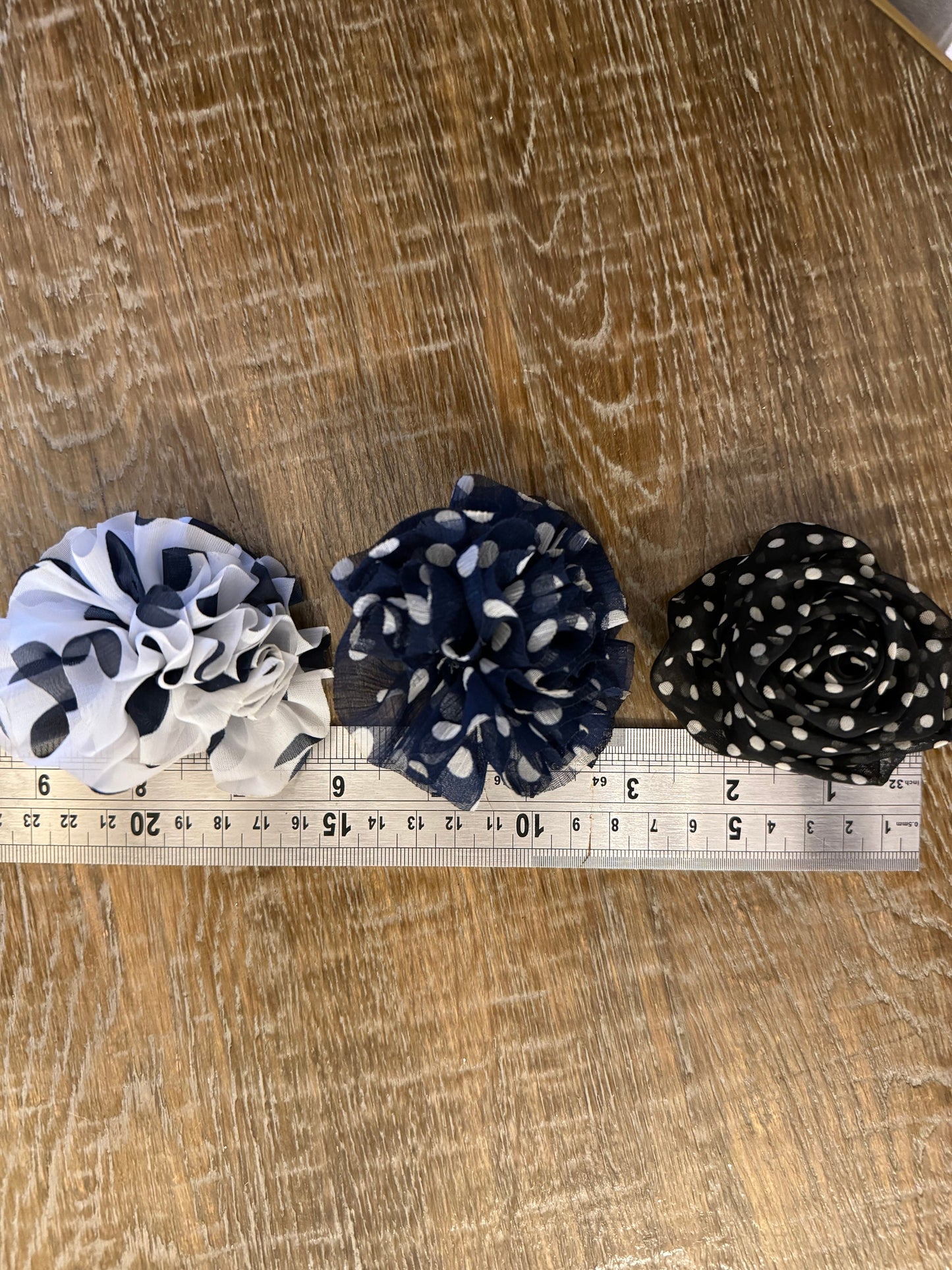 Corsage Flower, Polko Dot Flower, Pin on Corsage, Brooch, 6 Designs