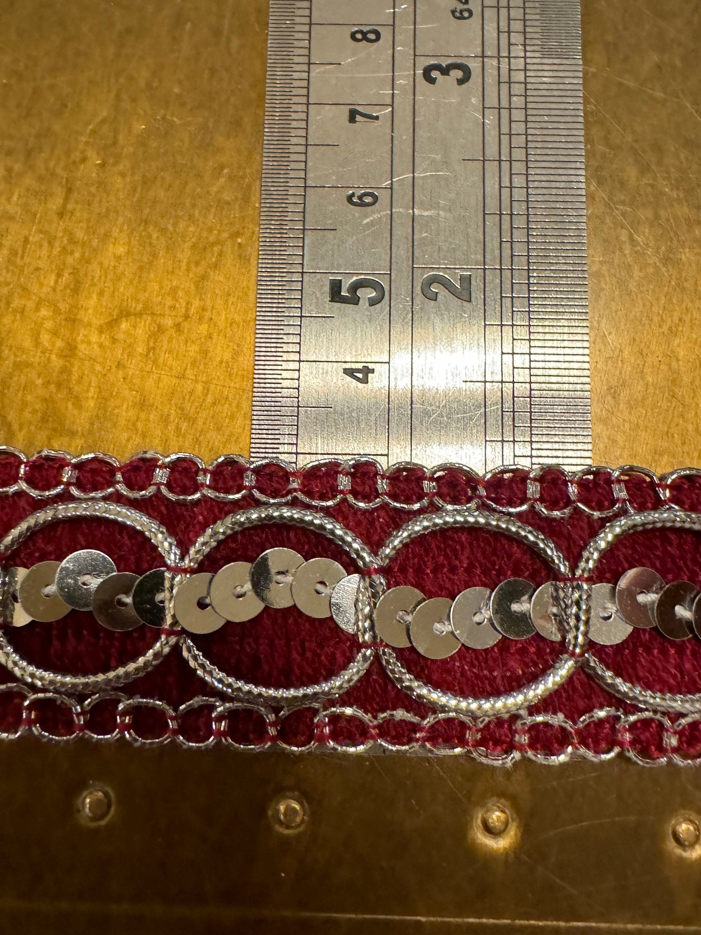 Woven Sequins Tape, Lurex Edge, Non Stretch