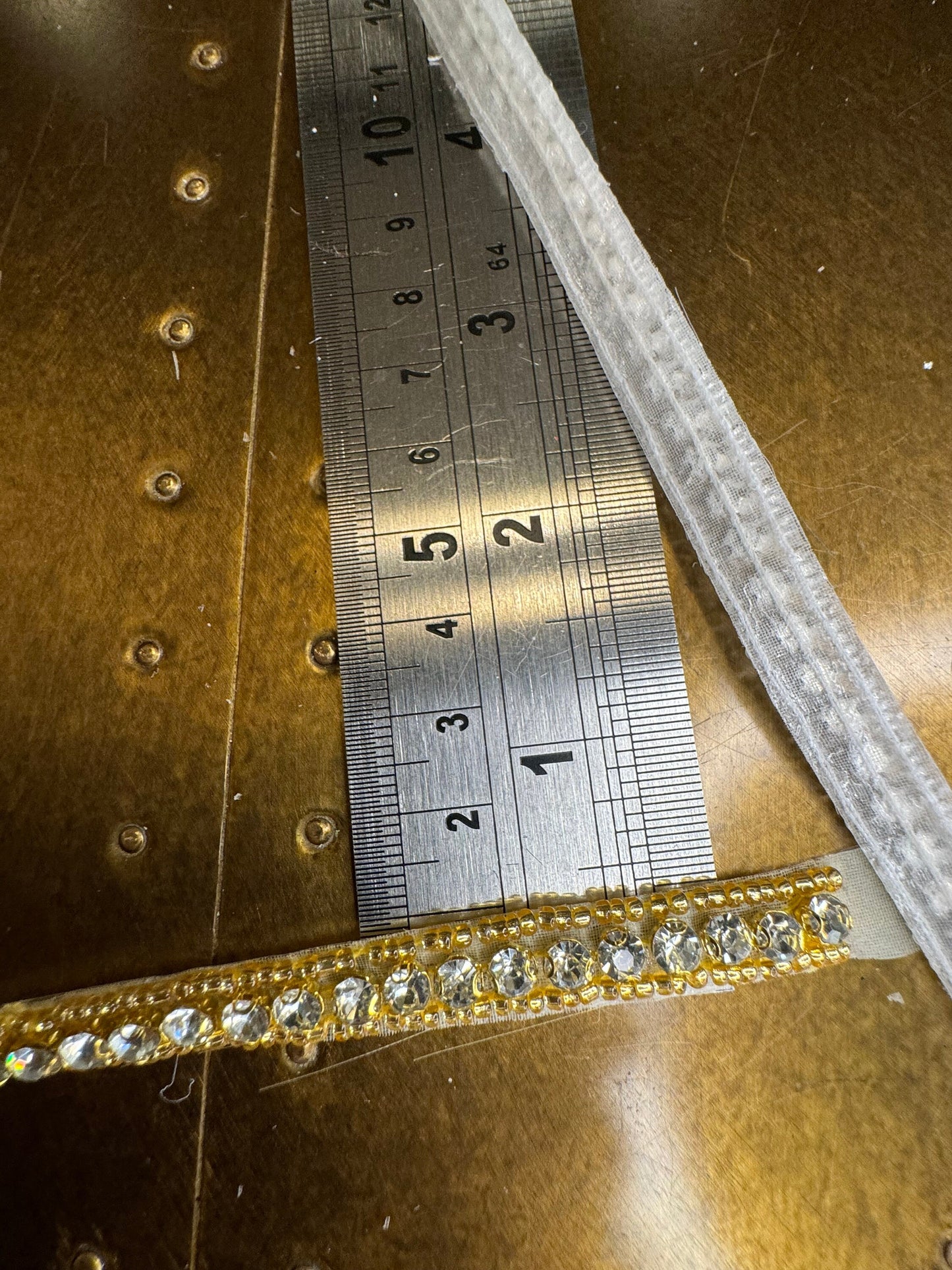 Rhinestone Diamante Trim, Beaded Edge, Sew/Iron On, 1cm Wide