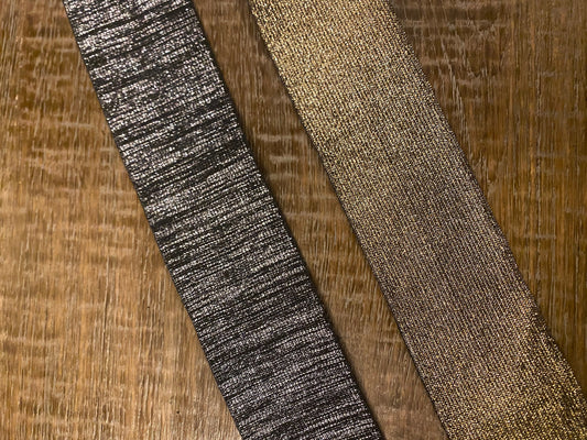 2.5” Knitted Lurex Elastic, Silver or Gold, UK Made