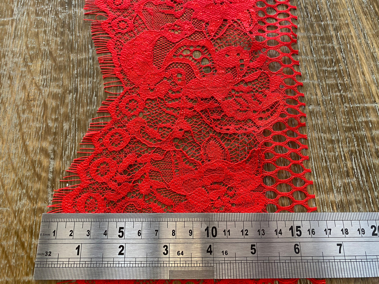 Red Eyelash Lace Trim, 6.5" Wide, Lingerie Design