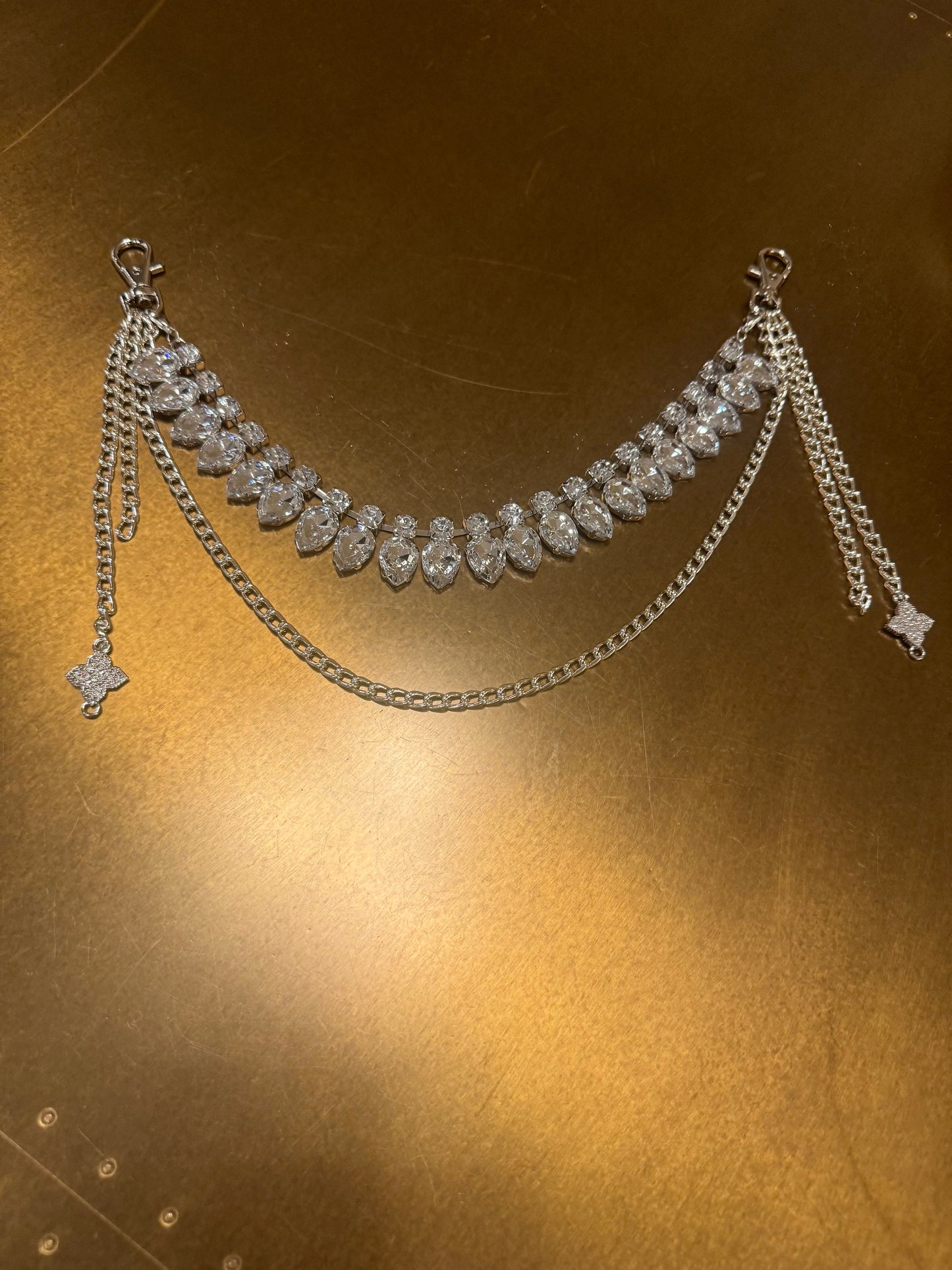Jeans Chain, Punk Chain, Fashion Jeans Chain, Silver Jeans Chain, Diamanté Jeans Chain, Two row chains, Gift