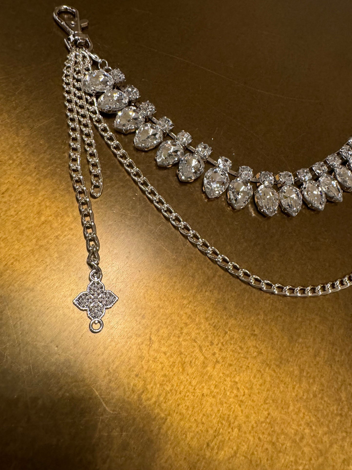 Jeans Chain, Punk Chain, Fashion Jeans Chain, Silver Jeans Chain, Diamanté Jeans Chain, Two row chains, Gift