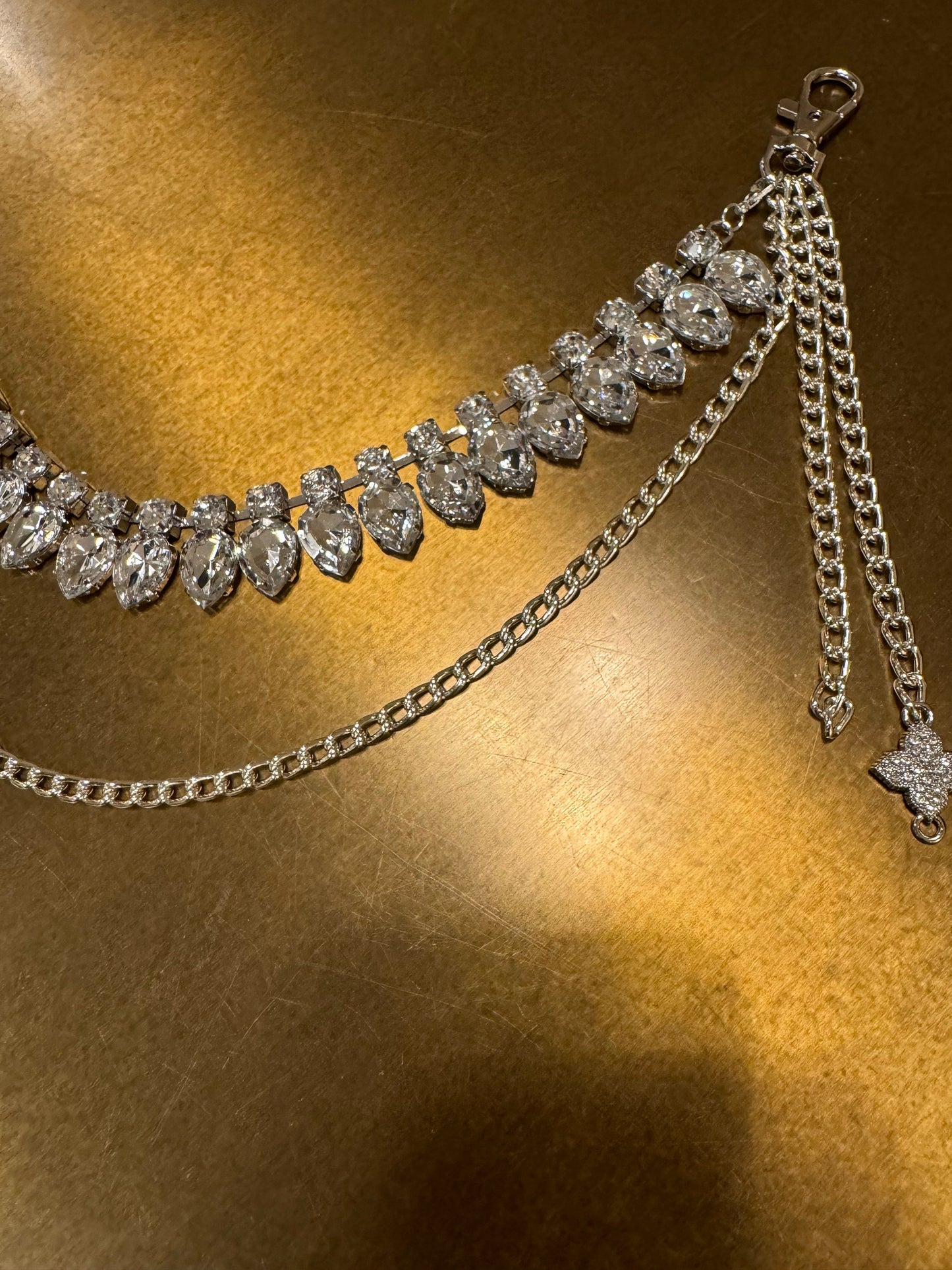 Jeans Chain, Punk Chain, Fashion Jeans Chain, Silver Jeans Chain, Diamanté Jeans Chain, Two row chains, Gift