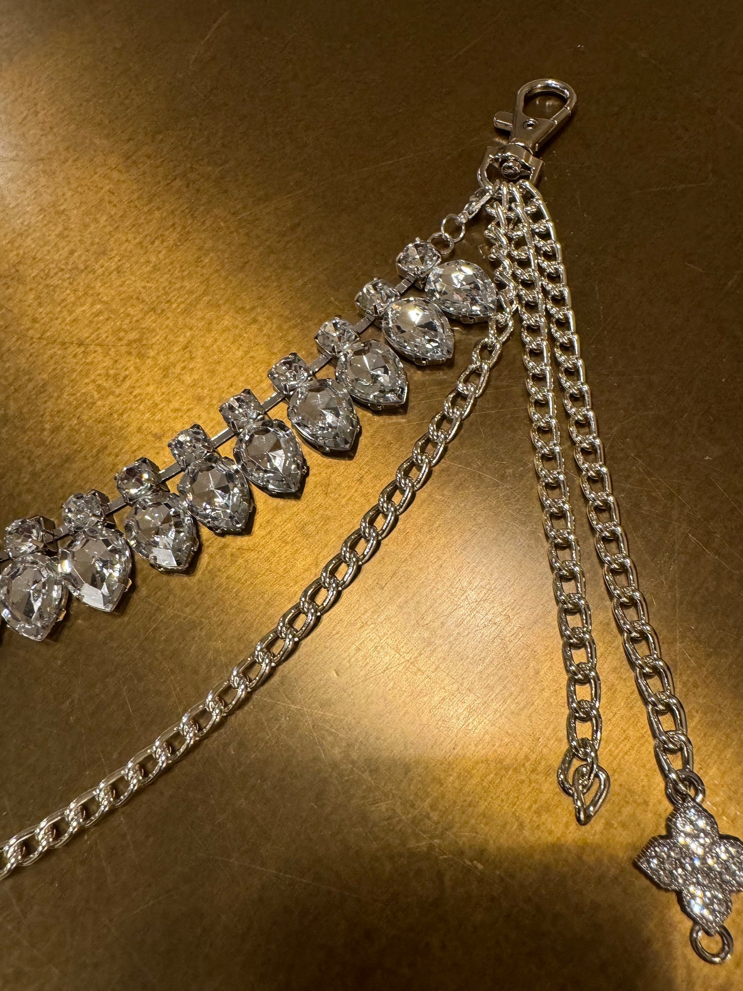 Jeans Chain, Punk Chain, Fashion Jeans Chain, Silver Jeans Chain, Diamanté Jeans Chain, Two row chains, Gift