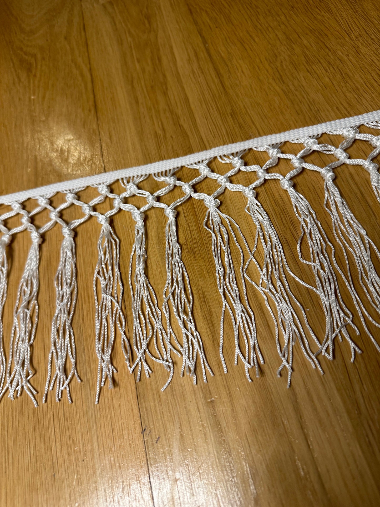Ivory Knotted Fringe Trim, Costume, Festival, 6 Inch Wide