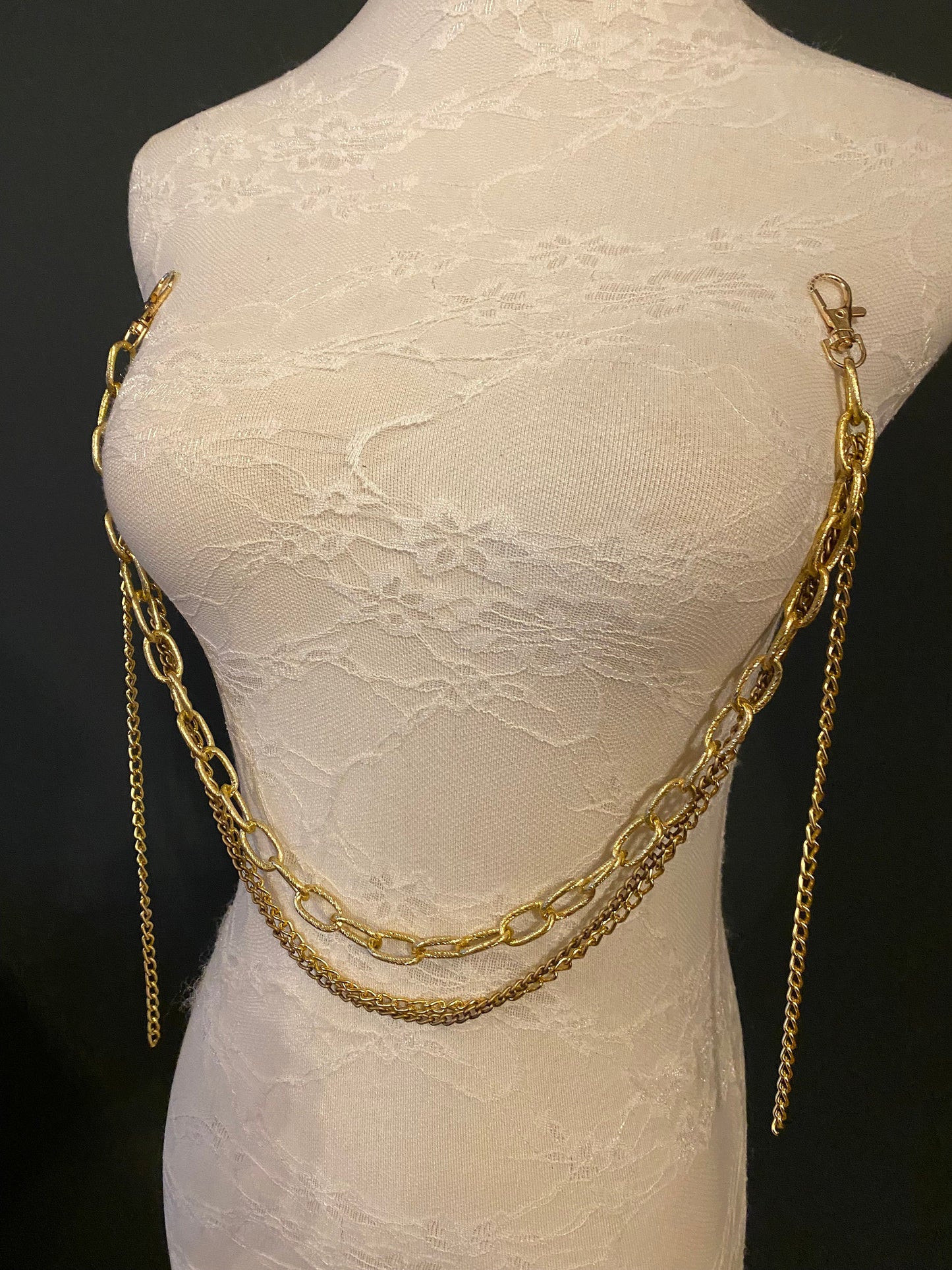 Jeans Chain, Gold Layered Chain, Body Chain, Elegant Jeans Chain, Bag Chain, Festival, Gold, Fashionable, Fashion, FAN Design