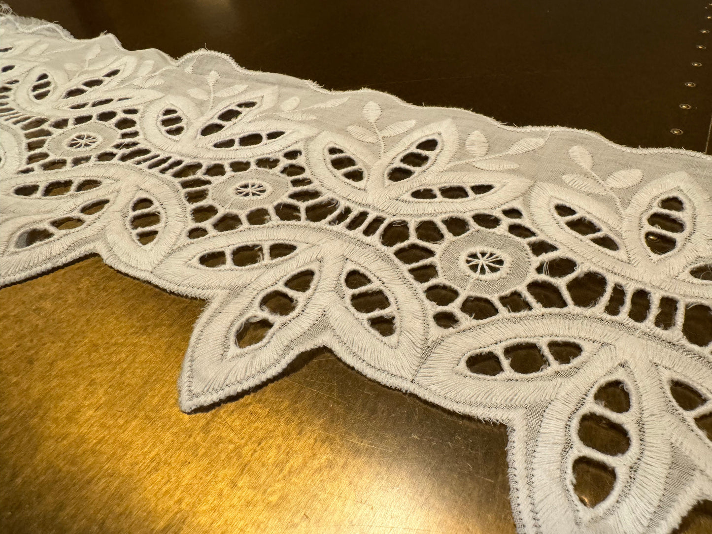 Embroidery Anglaise Lace, Lace, White, 14.5cm wide