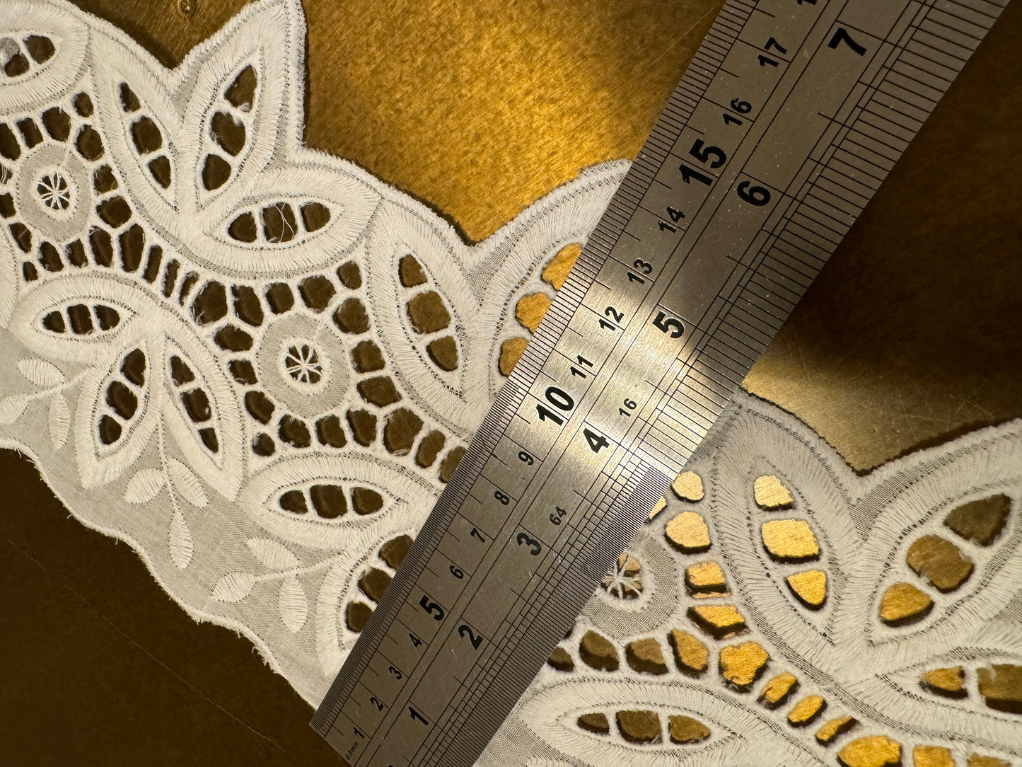 Embroidery Anglaise Lace, Lace, White, 14.5cm wide