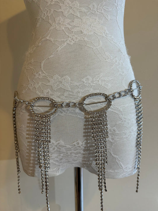 X-long Belt, Fringe Rhinestone belt, Diamanté Belt, Fashion, Fringe belt, Diamanté Jewel Belt