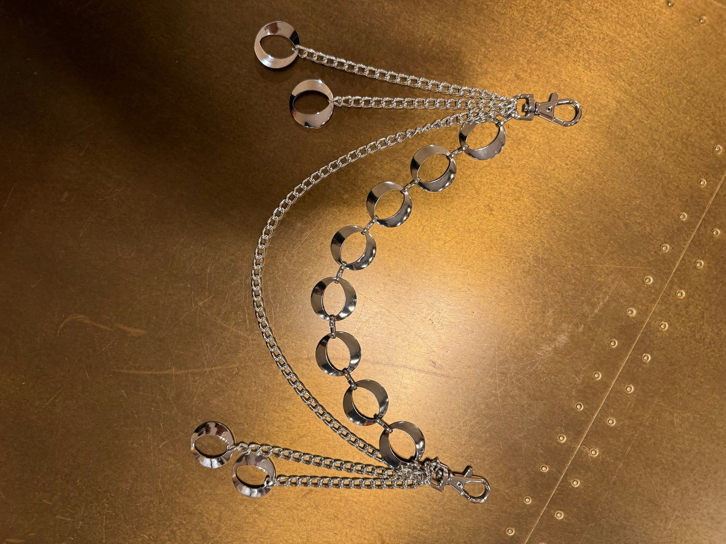 Layered Silver Jeans Chain: Hip Hop Fashion, Festival Costume 3 size selection