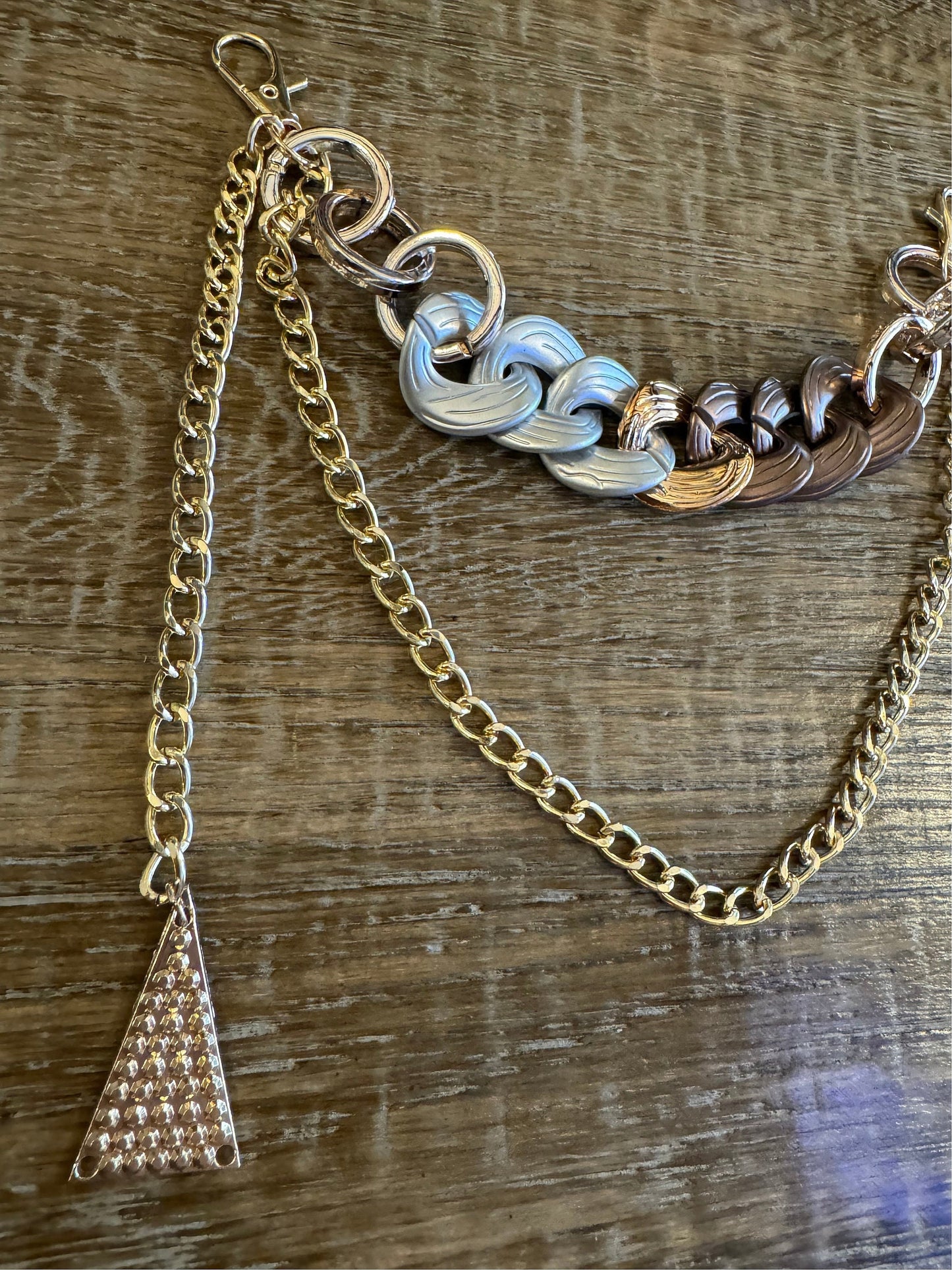 Wide Chain Link Design Jeans Chain