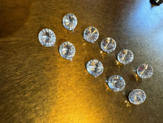10pcs Rhinestone Jewel Button, Shank Button, 8mm Size, Glamorous, Diamanté Button