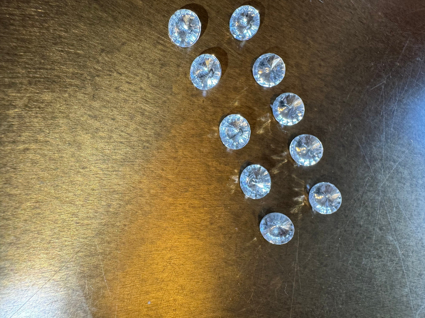 10pcs Rhinestone Jewel Button, Shank Button, 8mm Size, Glamorous, Diamanté Button