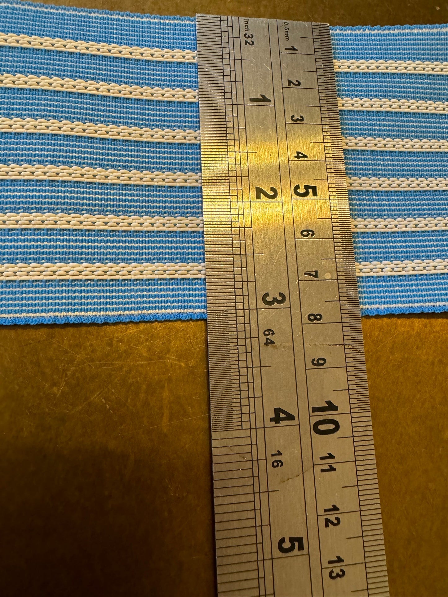 3" Blue Stripe Woven Elastic, Strong Waistband Material
