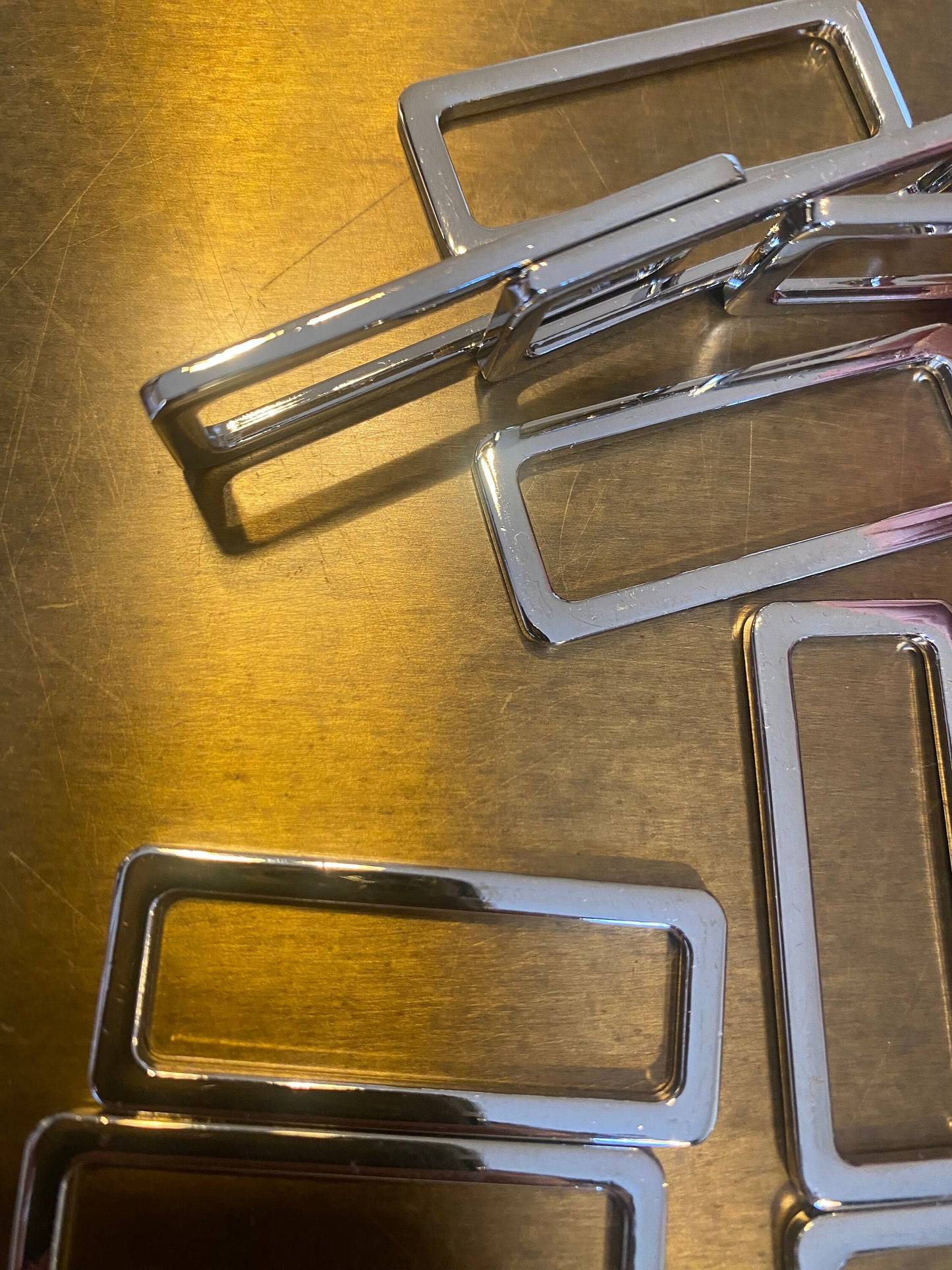Metal Rectanlge, High Quality, Alloy, Shiny Silver, Metal Trim, Rectangle Buckle