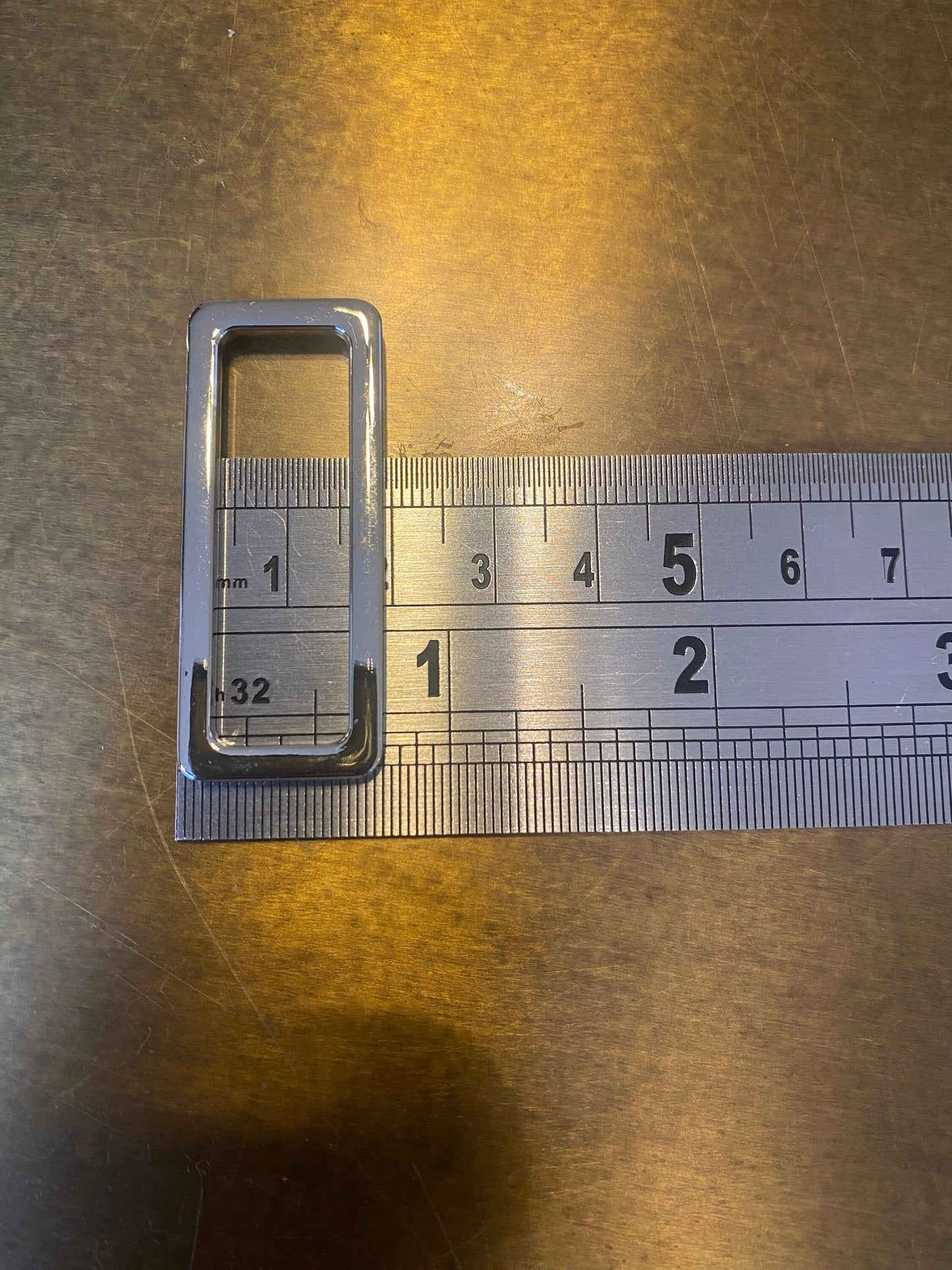 Shiny Silver Alloy Rectangle Buckle, Swimwear Straps (4.5cm x 2cm)