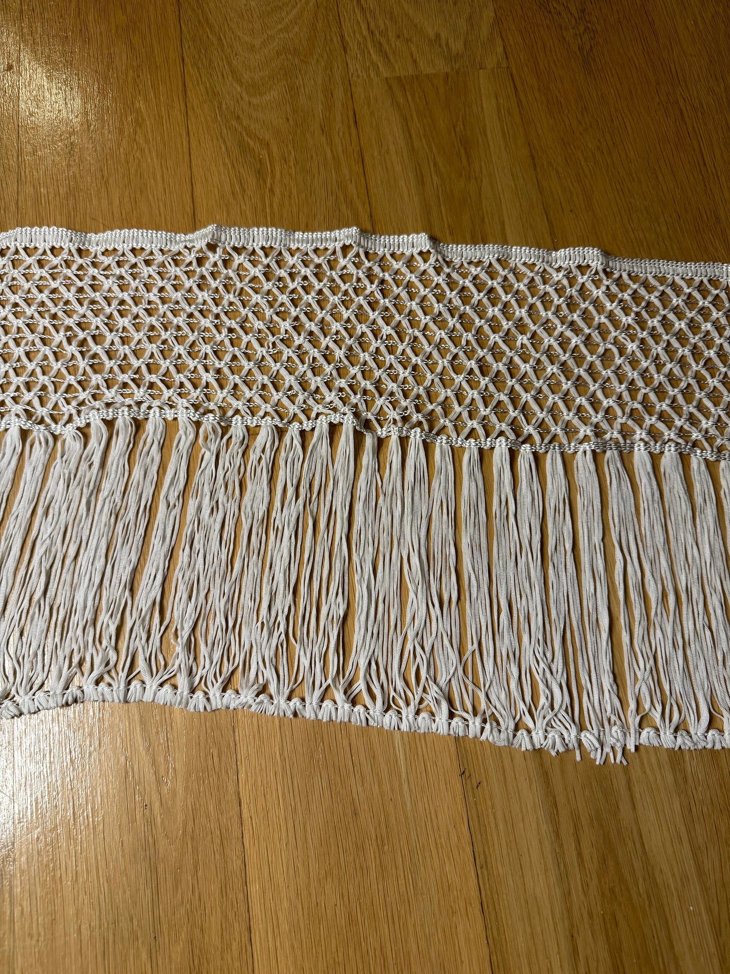 10" Knotted Fringe Trim, Black and Ivory, UK Made
