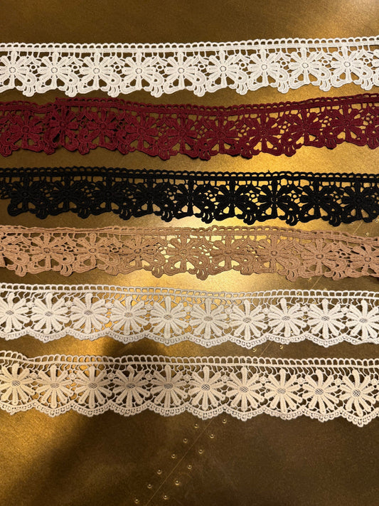 Vintage Style Lace Trim, 6cm Wide, Sewing Crafts, 6 Colours
