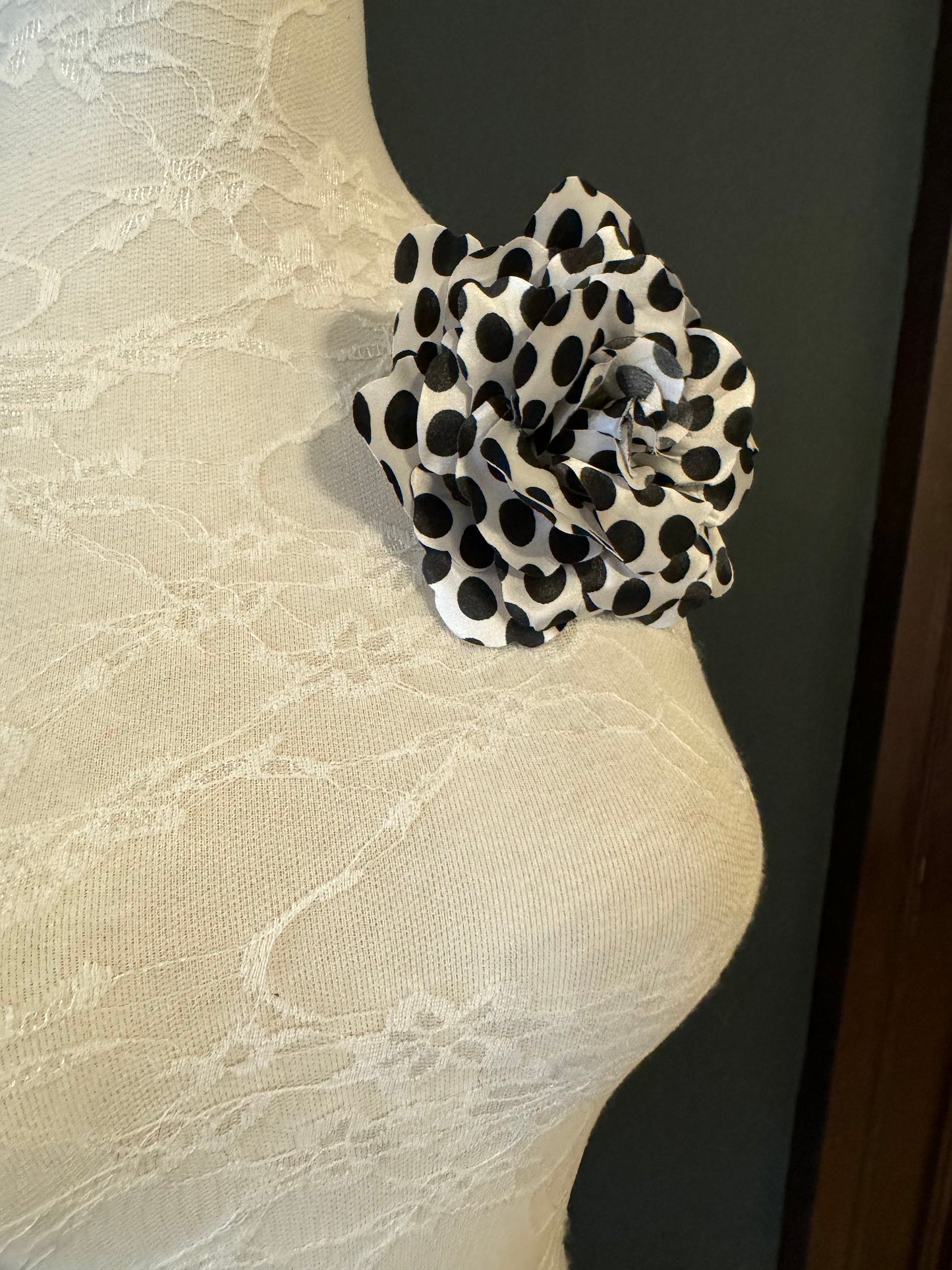 Large Corsage, Flower Corsage, Spotted Corsage, Flower, Accessory, Pin on, Fashion, Elegant, 6” Size