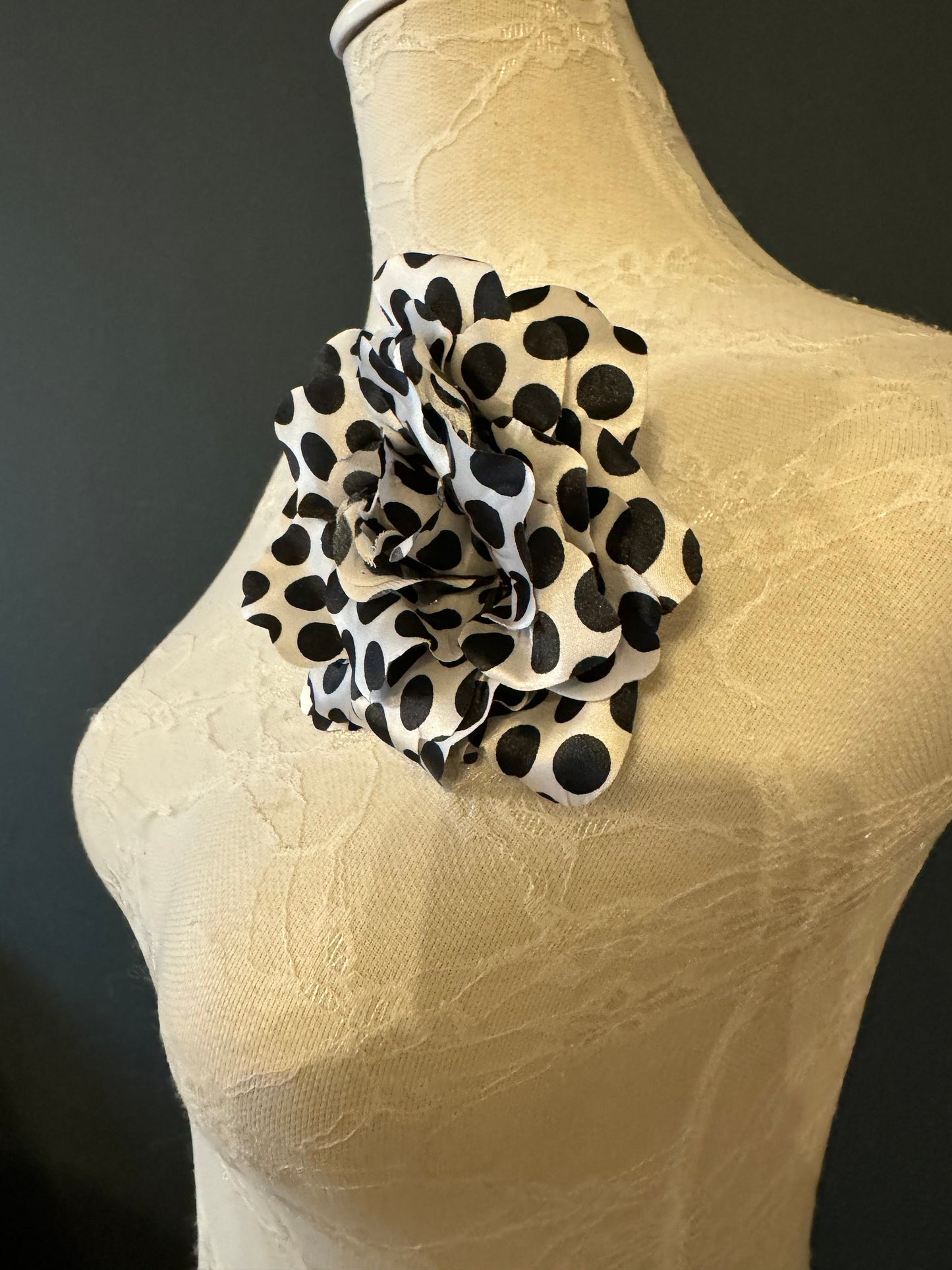 Large Corsage, Flower Corsage, Spotted Corsage, Flower, Accessory, Pin on, Fashion, Elegant, 6” Size