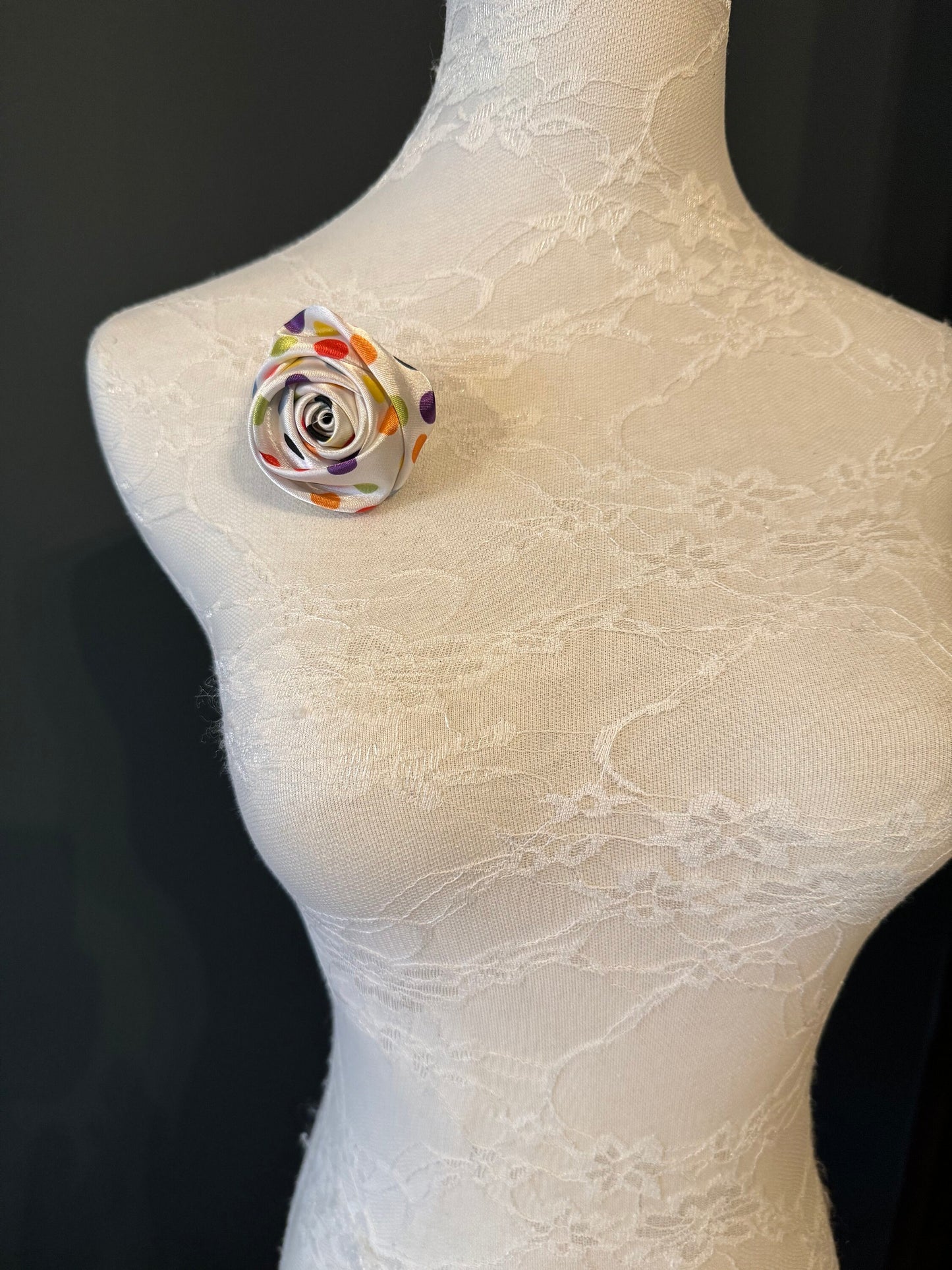 Spotted Rose Corsage, Pin on, Vintage Look, 4 Colours, Elegant Corsage, Layered Petals, 2024 Fashion, 2” Wide, FAN Design