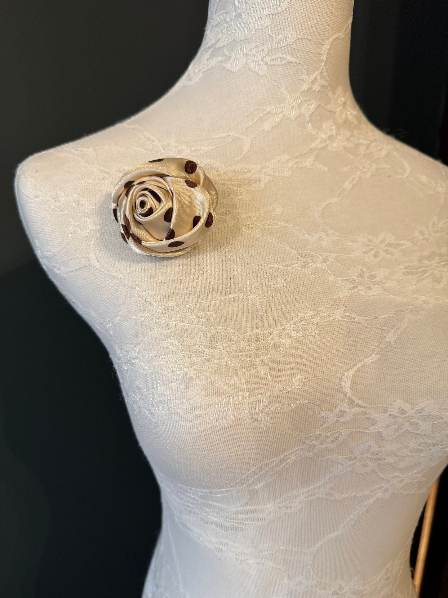 Spotted Rose Corsage, Pin on, Vintage Look, 4 Colours, Elegant Corsage, Layered Petals, 2024 Fashion, 2” Wide, FAN Design