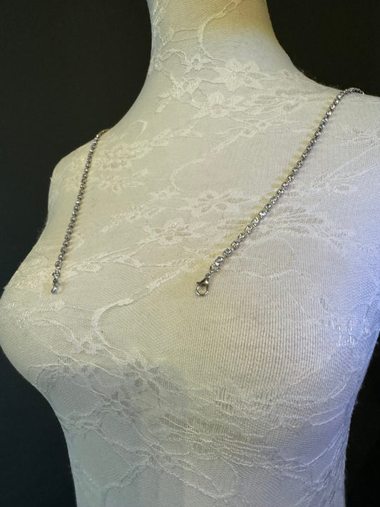 Diamanté Rhinestone Strap, Silver Chain Replacement (15 inch)