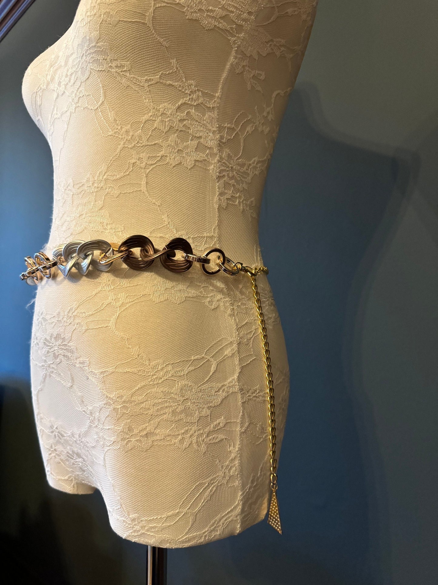 X-Long Ring & Chain Belt, Warm Tones, Swimwear, Dresses, 2024 Limited Edition, FAN Design, Belt, Dress Belt, Gift