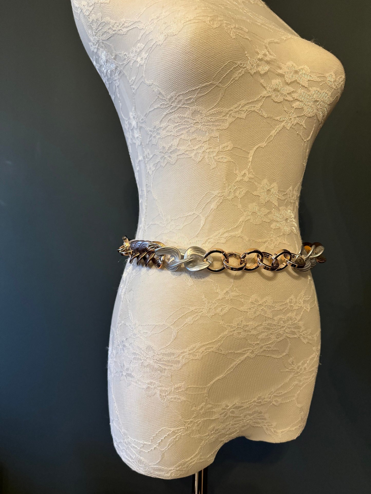 X-Long Ring & Chain Belt, Warm Tones, Swimwear, Dresses, 2024 Limited Edition, FAN Design, Belt, Dress Belt, Gift