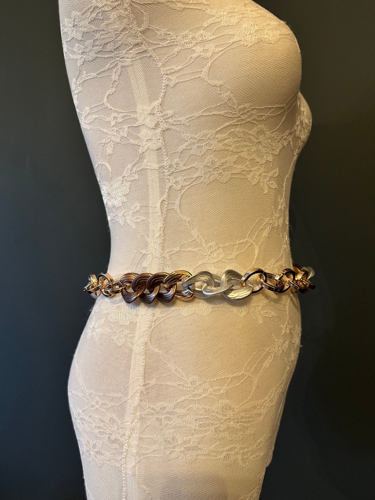 X-Long Ring & Chain Belt, Warm Tones, Swimwear, Dresses, 2024 Limited Edition, FAN Design, Belt, Dress Belt, Gift