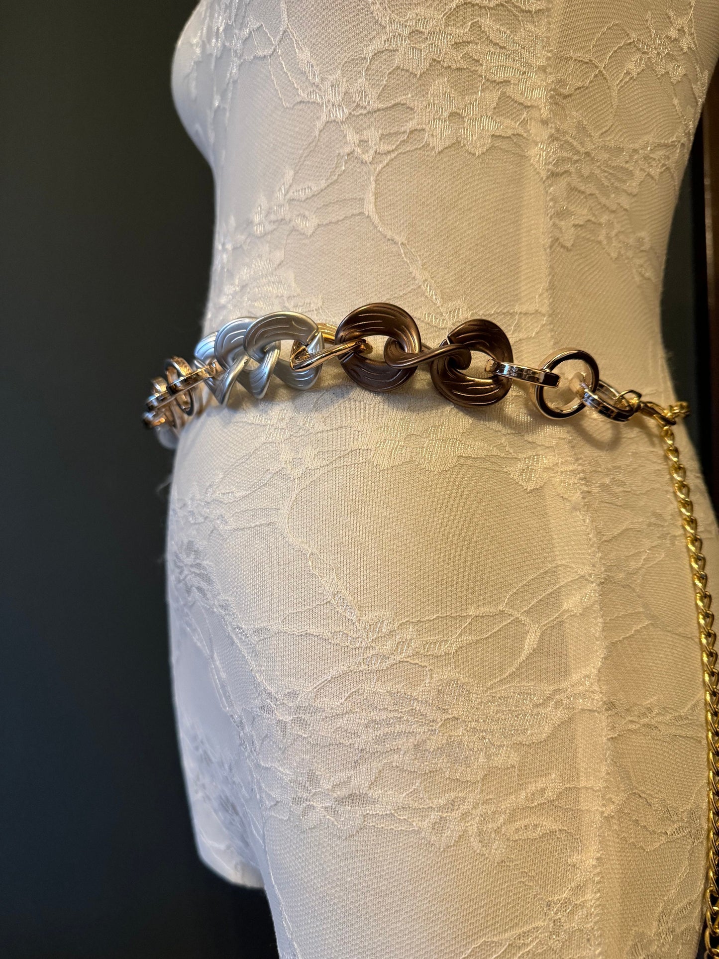 X-Long Ring & Chain Belt, Warm Tones, Swimwear, Dresses, 2024 Limited Edition, FAN Design, Belt, Dress Belt, Gift