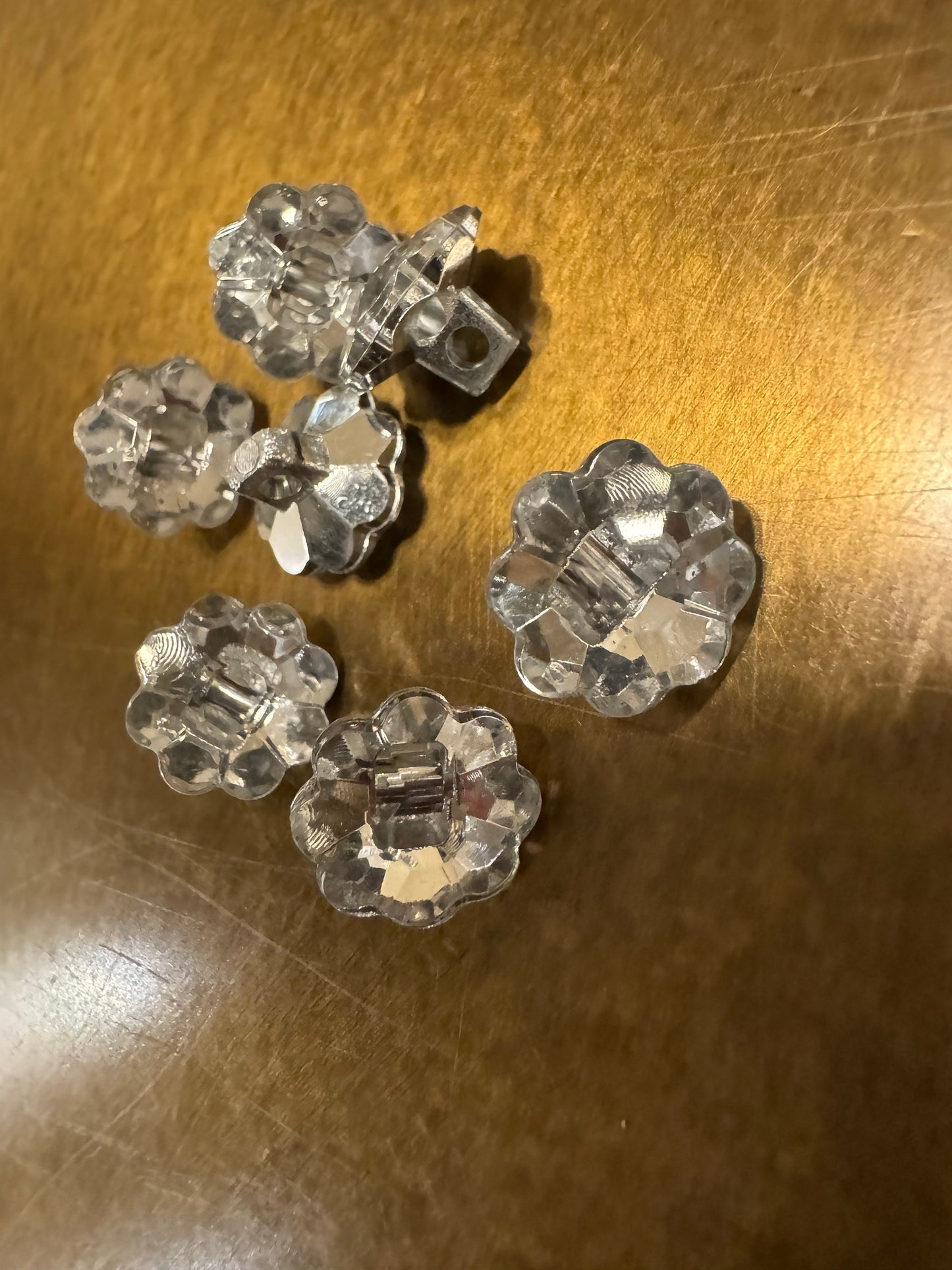 6pcs Jewel Daisy Shank Buttons, 12mm 20L