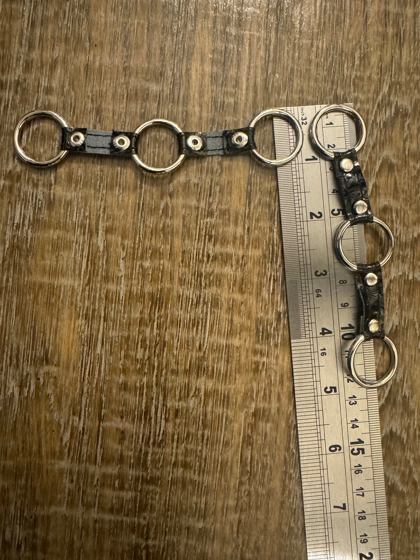 Studded Vegan Faux Leather 3 Rings Accessory