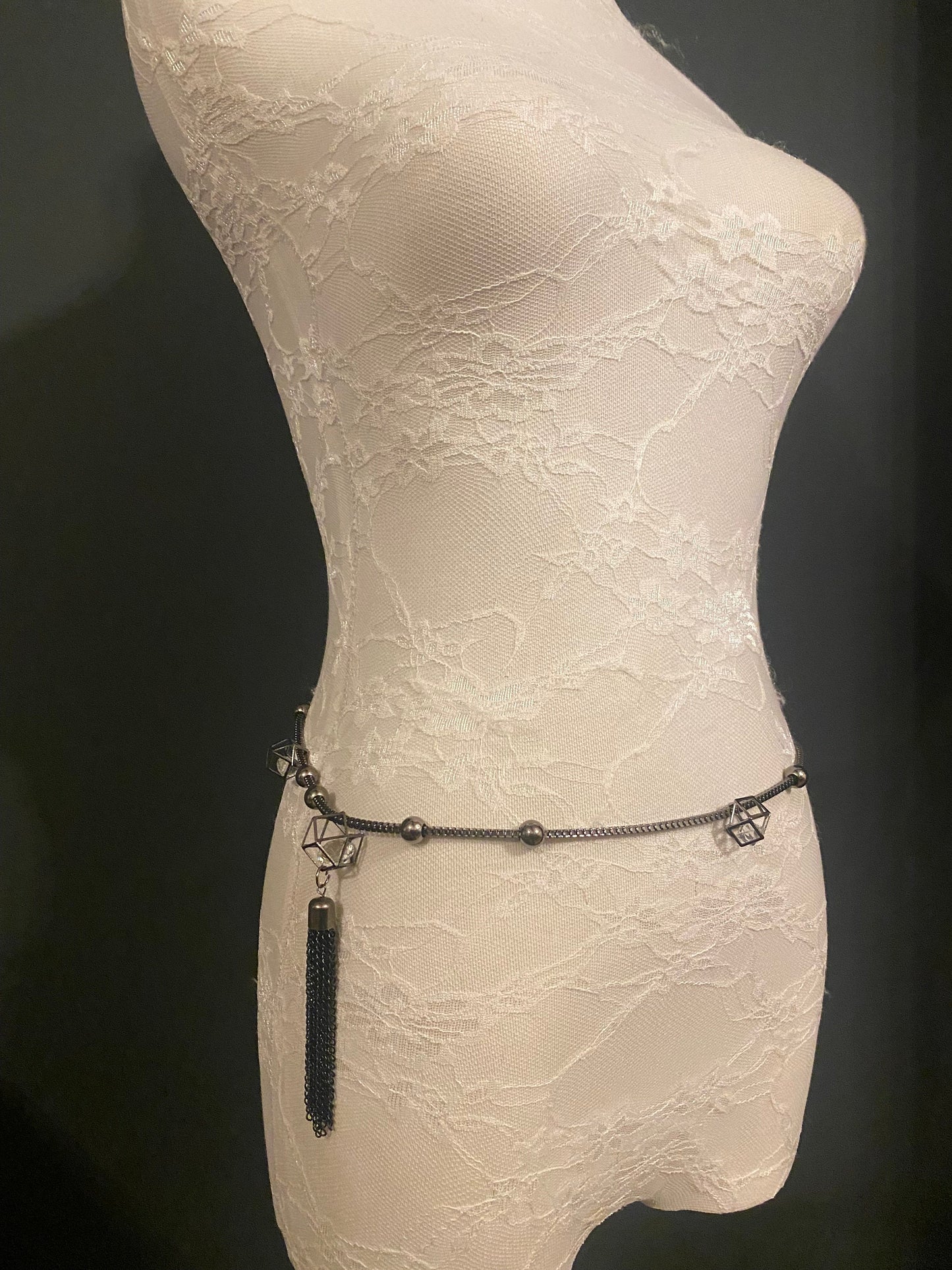 Gunmetal Chain Belt, Handmade to Measure 18–60 Inch Waist