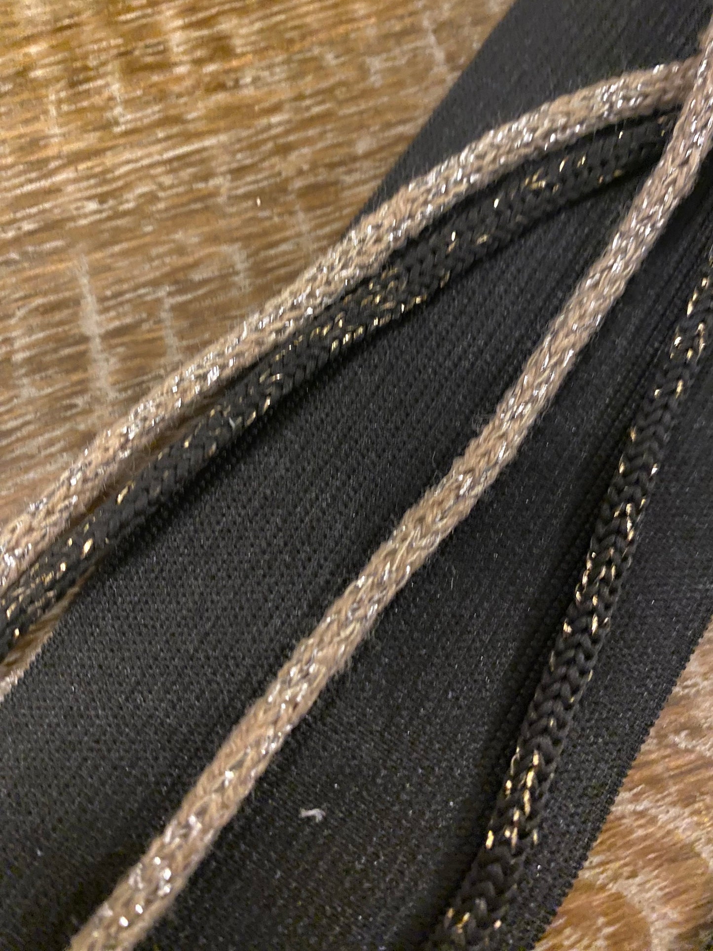 Knitted cord, Lurex Cord, Stone Gold, Black Silver, Cords, Crafts, Clothing