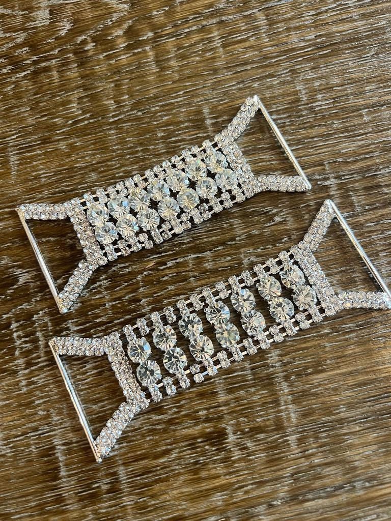11cm Diamanté Rhinestone Buckle, Silver Diamanté Buckle, Superior Quality Rhinestones, Bridal, Wedding, Clothing