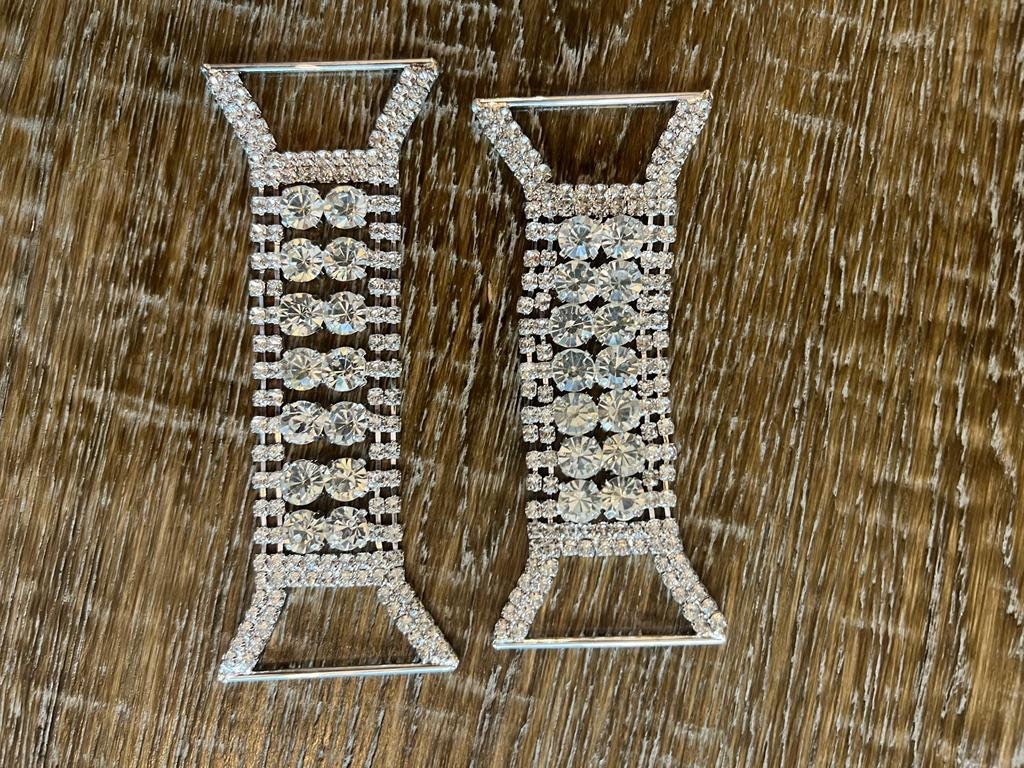 11cm Diamanté Rhinestone Buckle, Silver Diamanté Buckle, Superior Quality Rhinestones, Bridal, Wedding, Clothing