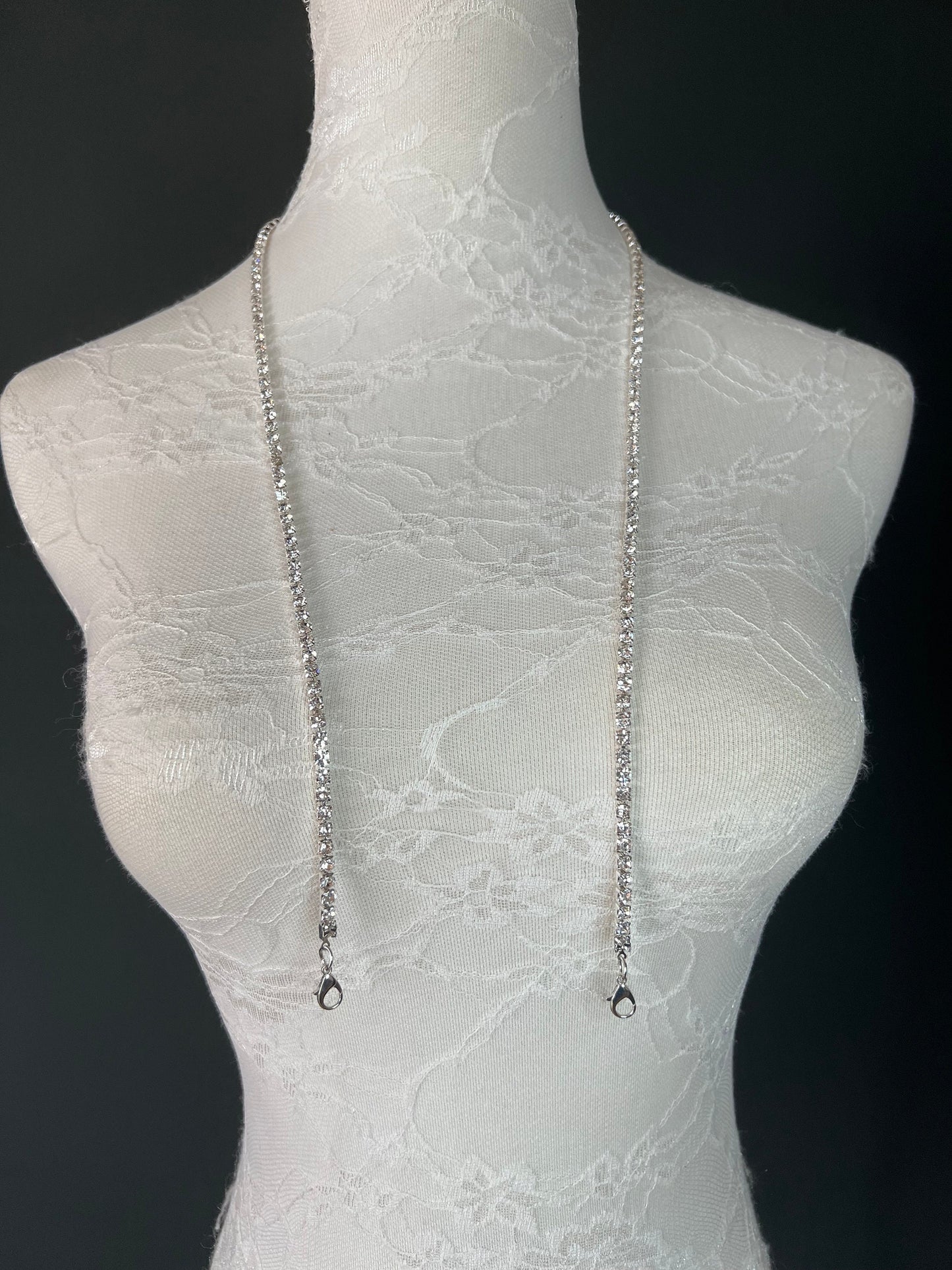 Handmade Rhinestone Glasses chain, Silver, Gold