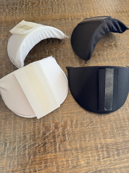 1 pair, Removable Deep Covered Shoulder Pads, 1cm, 2cm, 3cm Thickness, Black, Ivory, Blazer, Coat, Dresses, Tailors, High Quality, UK Made