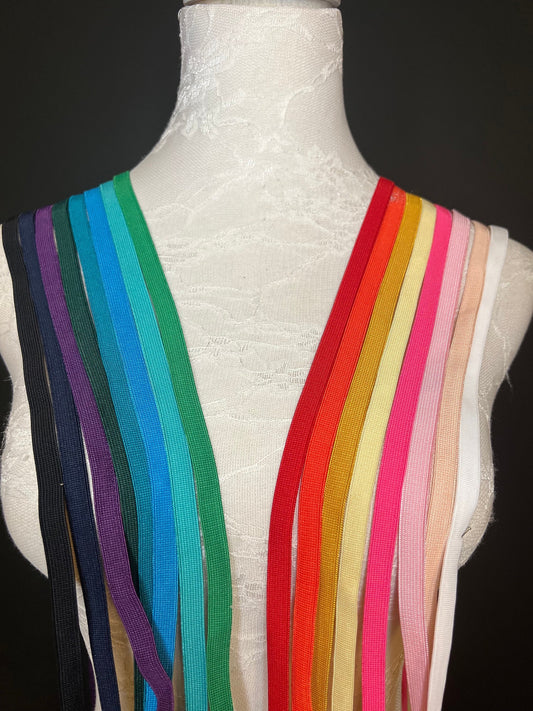 Silicone Grip Elastic, 10mm Non-Slip Bra Strap Elastic, 16 Colors