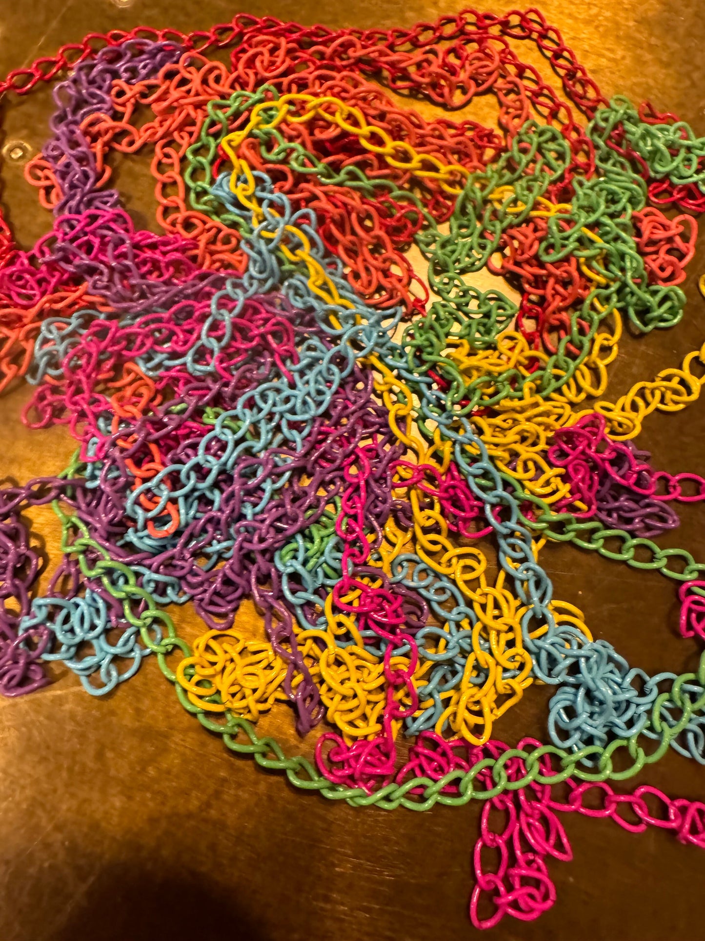 Metal Chain, Rainbow Colours, 5mm Light Weight Chain, Aluminium Chain, Purple, Pink, Red, Blue, Yellow, Green, Orange, Chain, Strong chain