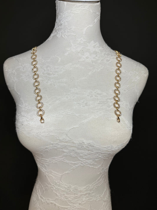 Diamanté Rhinestone Bridal Straps, 14mm, Silver or Gold (2pcs)
