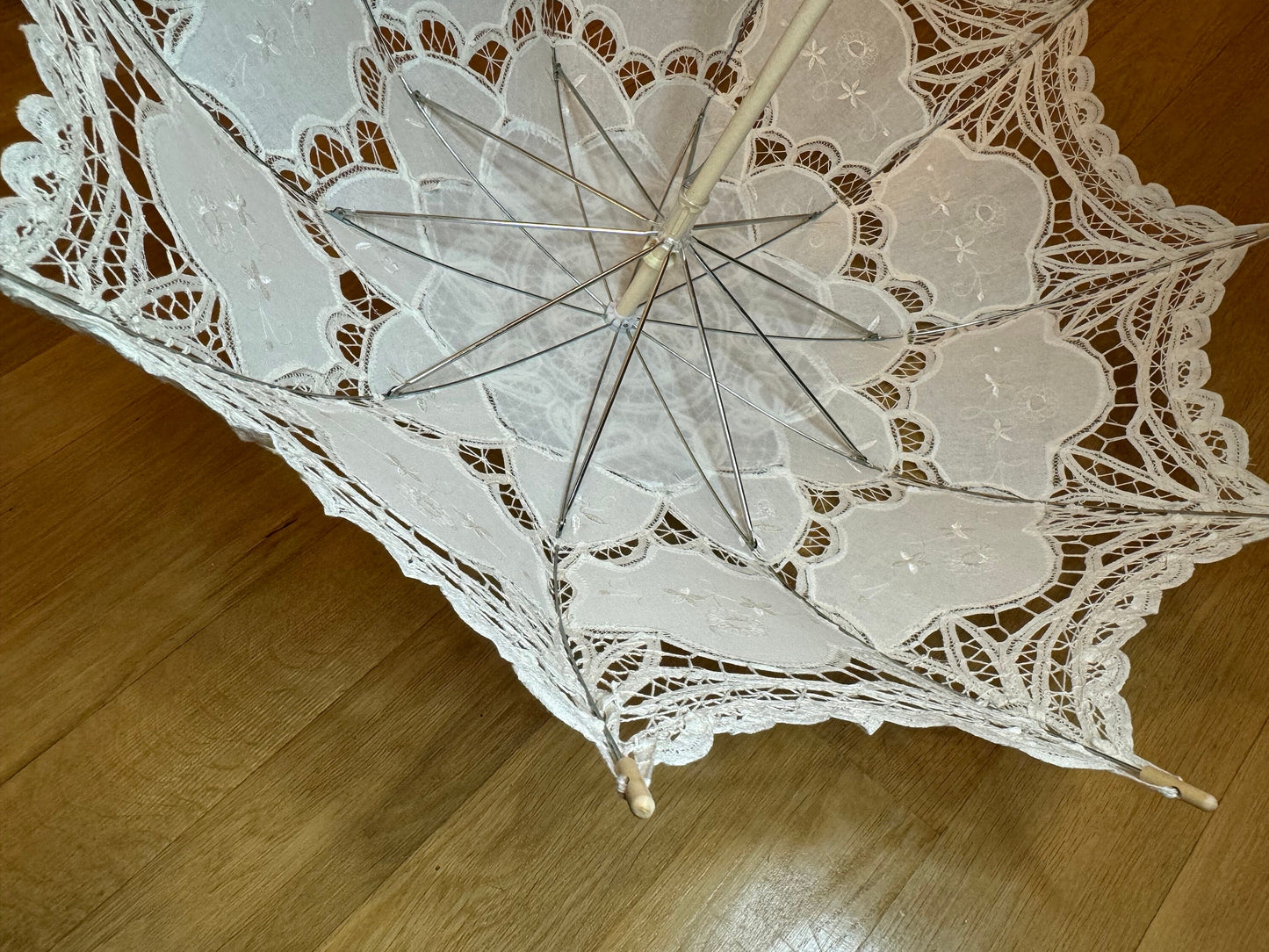 Lace Bridal Shower Umbrella Parasol, Battenburg Lace, High Quality, Ivory 36”, White 38”, Gifts, Baby Shower, Events, Displays, Handmade