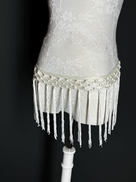 10” wide knotted fringe, elegant fringe, ivory, quality fringe trimming, Rayon Quality fringe, UK made Very High Quality, Furnishing, Decor