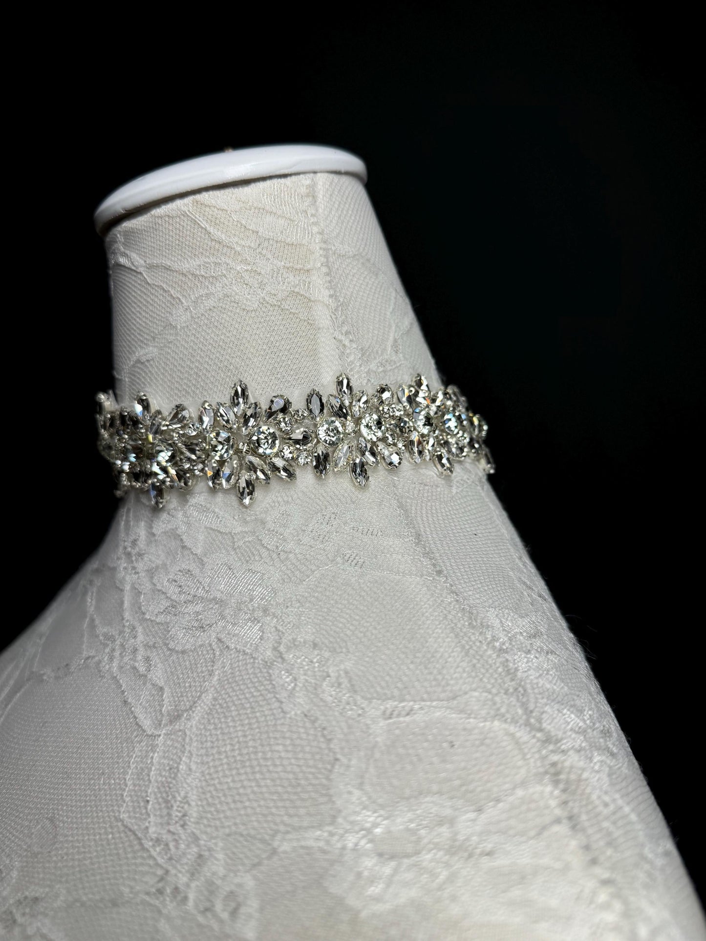 Jewel Choker, Choker Necklace, Bridal, Weddings Rhinestone choker, Handmade, Classic Choker, Stunning, Exclusive FAN Design