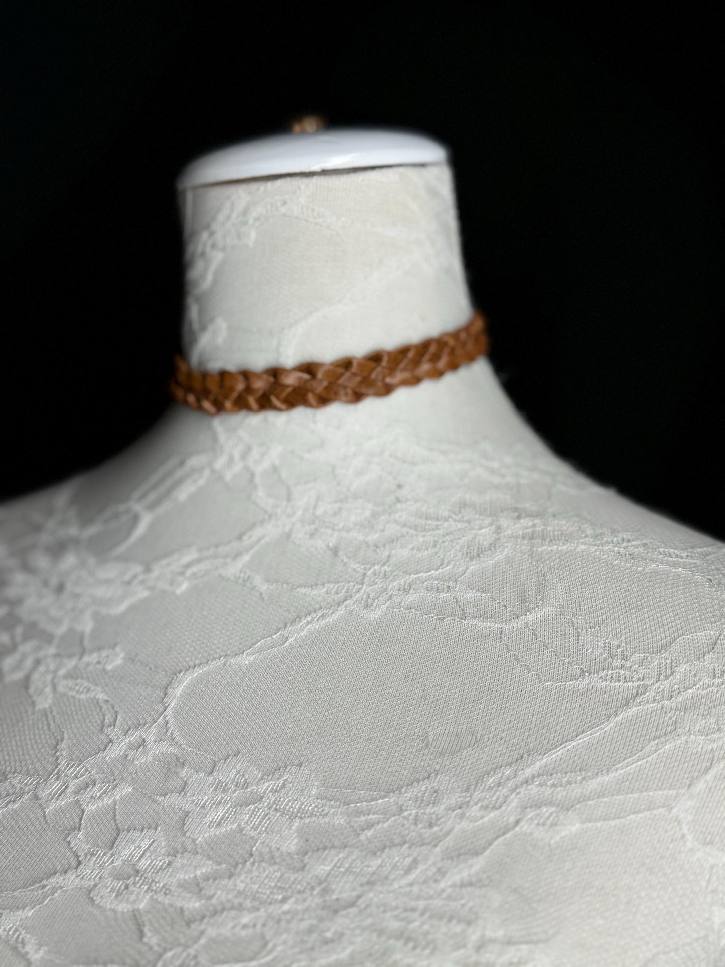 Choker, Choker Necklace, Distressed Vegan choker, Handmade, Tan Colour Choker, Festival, Elegant, Unsual, Exclusive FAN Design