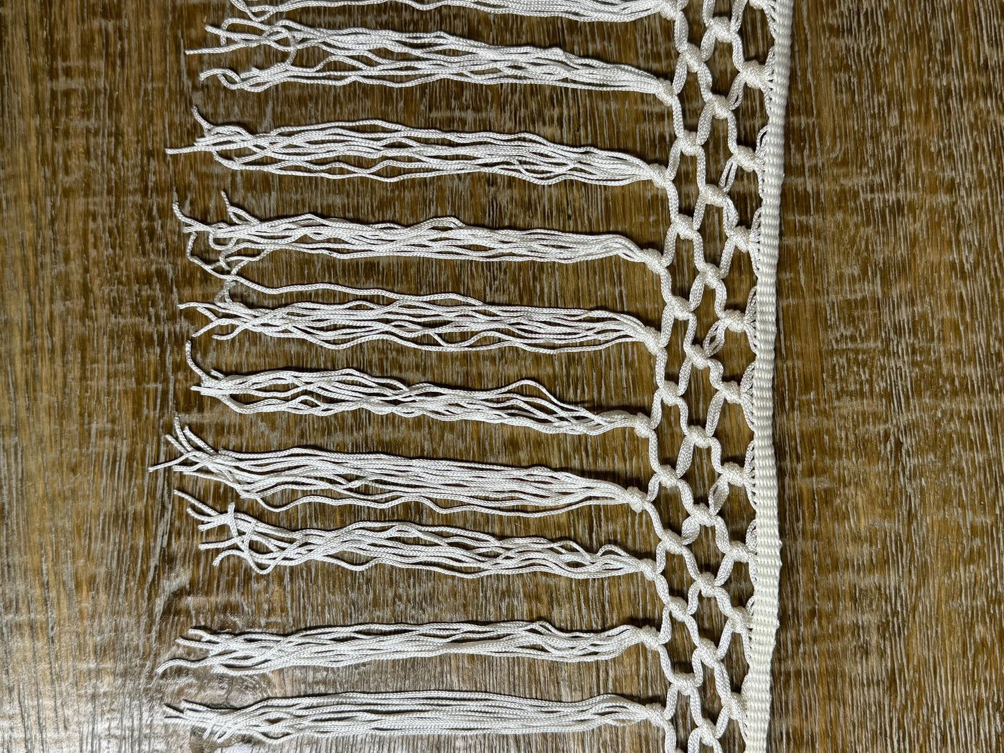 10β wide knotted fringe, elegant fringe, ivory, quality fringe trimming, Rayon Quality fringe, UK made Very High Quality, Furnishing, Decor