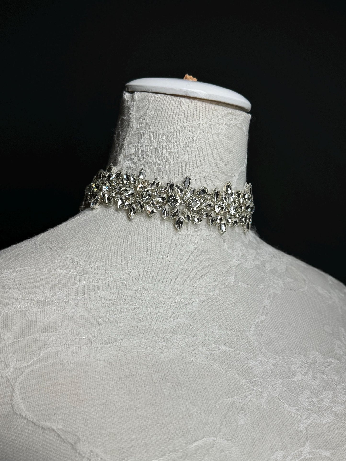 Jewel Choker, Choker Necklace, Bridal, Weddings Rhinestone choker, Handmade, Classic Choker, Stunning, Exclusive FAN Design